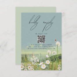 Cartão De Informações Casamento paisagístico de Watercolor Wildflower