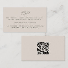Cartão De Informações Casamento Personalizado Código QR Script Elegante 
