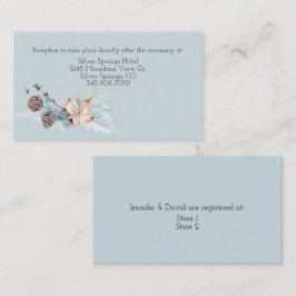 Cartão De Informações Casamento por Aquarela floral e Folhagem de invern