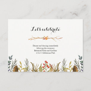 Cartão De Informações Casamento por Aquarela Rustic Boho Woodland