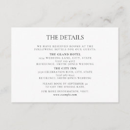 Cartão De Informações Casamento preto e branco do Monograma Mínimo Moder