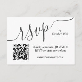 Cartão De Informações Casamento preto e branco simples