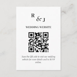 Cartão De Informações Casamento QR Code Minimalista Moderna
