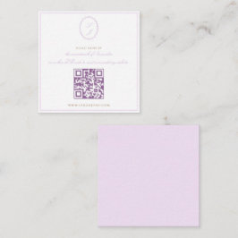 Cartão De Informações Casamento QR RSVP de Monograma Clássico de lavanda