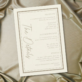 Cartão De Informações Casamento Quadro Minimalista Creme Marfim