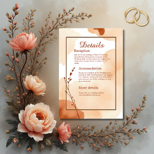 Cartão De Informações Casamento quente de abstrato boho castanho