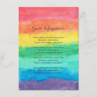 Cartão De Informações Casamento Rainbow Watercolor