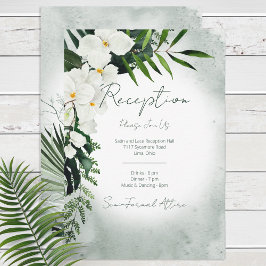 Cartão De Informações Casamento Recepção Aquarela Plantas Tropicais Boho