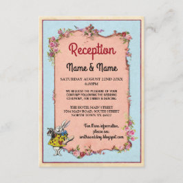 Cartão De Informações Casamento Recepção Wonderland Flor Coelho