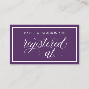 Cartão De Informações Casamento / Registrado Em Cartões- Plum