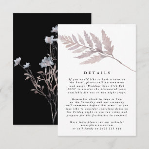 Cartão De Informações Casamento Romântico de Aquarela Floral