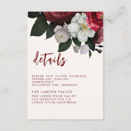 Cartão De Informações Casamento Romântico de cobre vermelho
