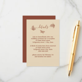 Cartão De Informações Casamento romântico elegante de borboletas