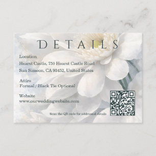 Cartão De Informações Casamento Romântico Luxuoso Silencioso Elegante Ma