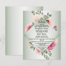 Casamento Rosa Pêssego Floral Rústico Verde Detalh