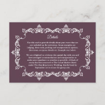 Casamento Roxo Ameixa Clássico com Moldura Ornamen