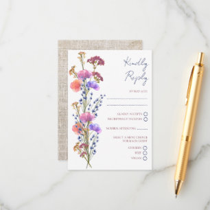 Cartão De Informações Casamento RSVP Acrílico de Delicado Russo