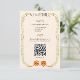 Cartão De Informações Casamento Russo De Gatos Da Floresta Whimsical (Cr