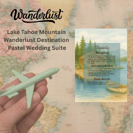 Cartão De Informações Casamento Russo de Montanha Elegante do Lago Tahoe