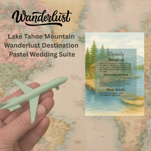 Cartão De Informações Casamento Russo de Montanha Elegante do Lago Tahoe
