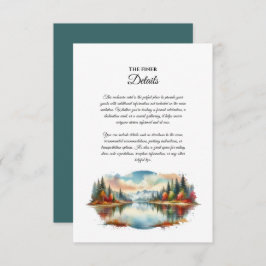 Cartão De Informações Casamento Rustic Autumn Lakeside Forest