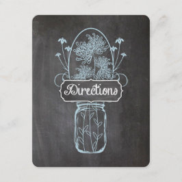Cartão De Informações Casamento Rustic Blue Mason Jar Chalkboard