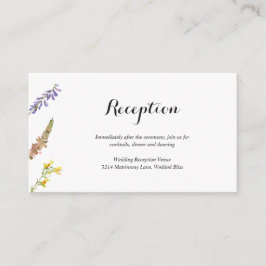 Cartão De Informações Casamento Rustic Boho Floral de Recepção de Flor S