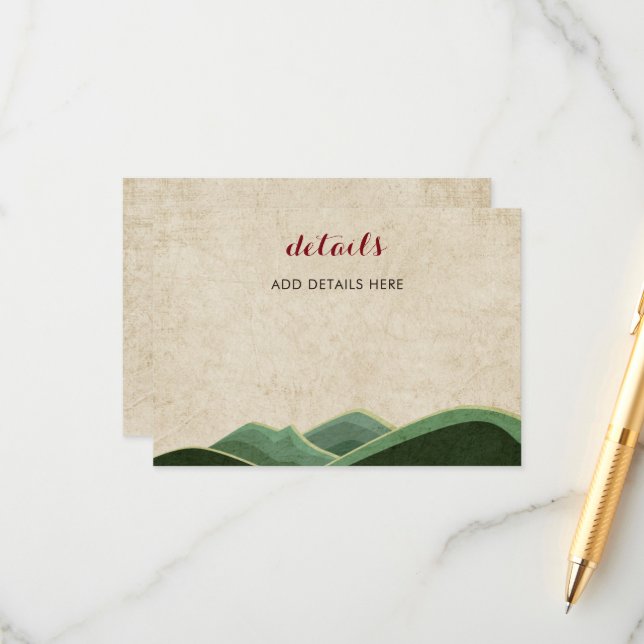 Cartão De Informações Casamento Rustic Camping (Frente/Verso In Situ)