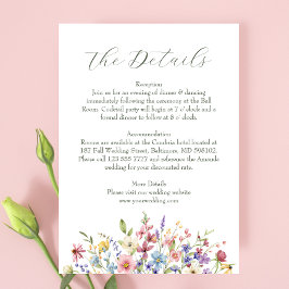 Cartão De Informações Casamento Rustic Chic Wildflower Garden