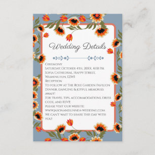 Cartão De Informações Casamento Rustic Floral Escandinávia Inspirado Fol