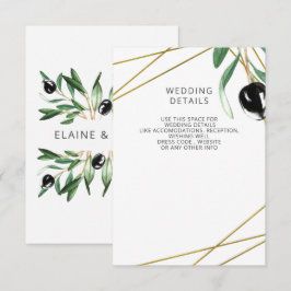 Cartão De Informações Casamento Rustic Modern Geométrico Olive Brands