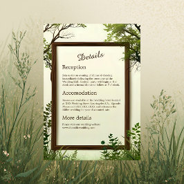 Cartão De Informações casamento Rústico de Árvore Verde