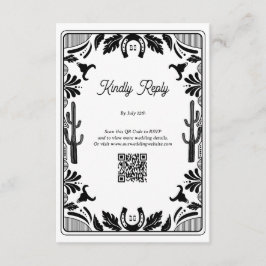 Cartão De Informações Casamento Rústico de Country Western