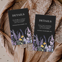 Cartão De Informações Casamento Rústico de Flores Silvestres Elegantes P