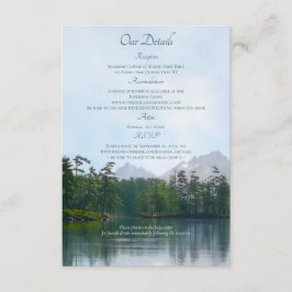 Cartão De Informações Casamento rústico no lago nas montanhas
