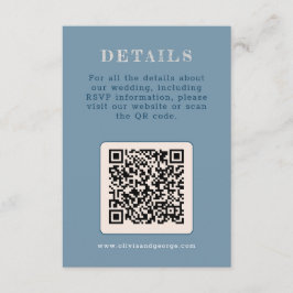 Cartão De Informações Casamento Simples Azul Escuro
