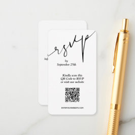 Cartão De Informações Casamento Simples com Código QR