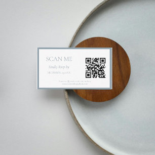 Cartão De Informações Casamento simples da crista azul botânica monogram