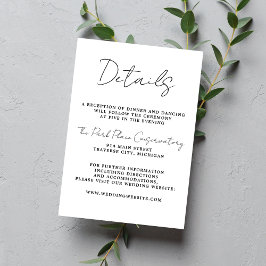 Cartão De Informações Casamento Simples e Minimalista Real Simplicity 3 