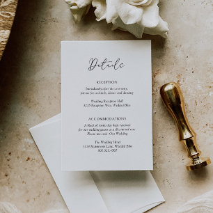 Cartão De Informações Casamento Simples Elegante Formal Moderno Minimali