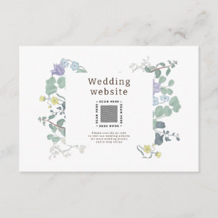Cartão De Informações Casamento Simples Floral minimalista