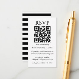 Cartão De Informações Casamento Simples Minimalista Código QR RSVP Listr