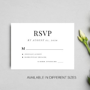 Cartão De Informações Casamento simples rsvp elegante