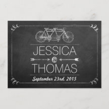 Casamento Tipografia Quadro-negro Bicicleta Tandem