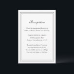 Cartão De Informações Casamento tradicional de Eterno preto e branco<br><div class="desc">Cartão de cerimônia de casamento elegante com um design simples e clássico.</div>