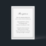 Cartão De Informações Casamento tradicional de Eterno preto e branco<br><div class="desc">Cartão de cerimônia de casamento elegante com um design simples e clássico.</div>