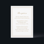 Cartão De Informações Casamento tradicional de Eternos Dourados<br><div class="desc">Cartão de cerimônia de casamento elegante com um design simples e clássico.</div>