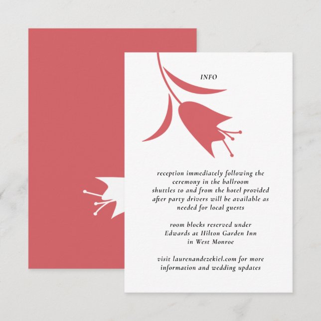 CARTÃO DE INFORMAÇÕES CASAMENTO TULIPA MOD (Frente/Verso)