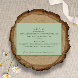 Cartão De Informações Casamento Verde Da Sage Botânica Elegante Coneflow