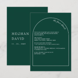 Cartão De Informações Casamento Verde Simples do Arch Moderno